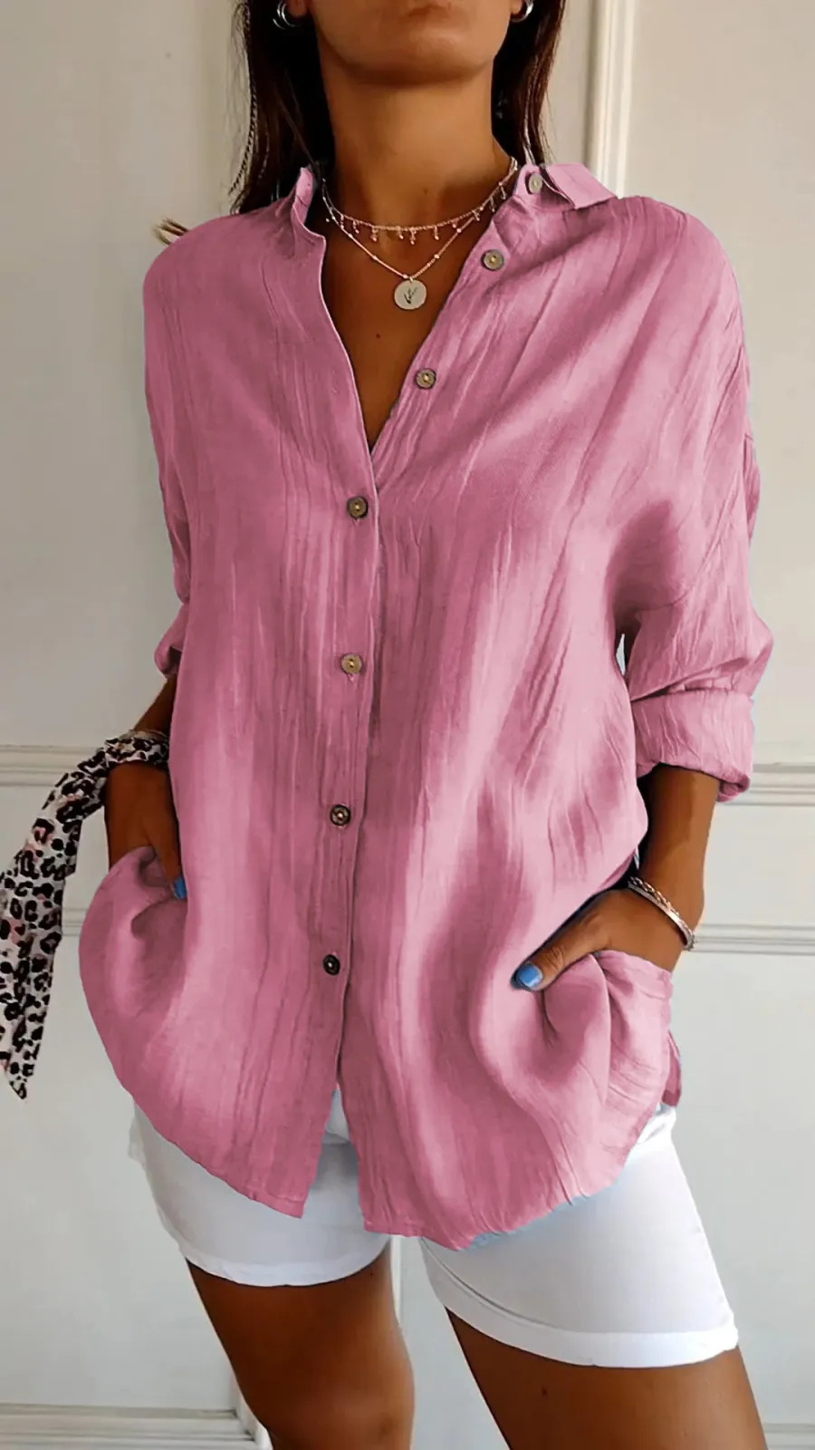 WOMEN'S COTTON LINEN SHIRT