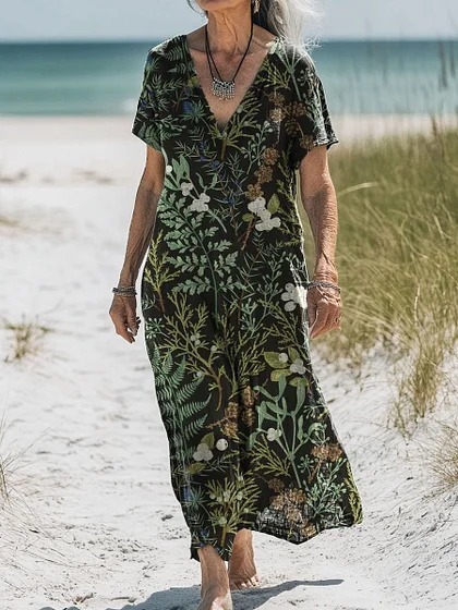 Comfortable Cotton Linen Boho Dress