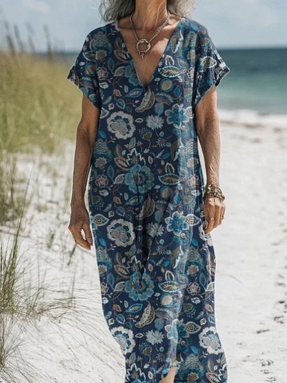 Comfortable Cotton Linen Boho Dress