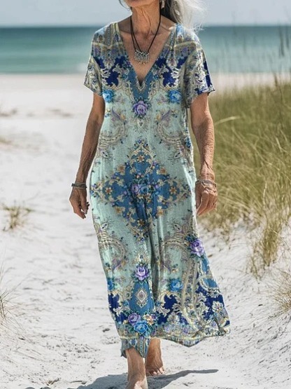 Comfortable Cotton Linen Boho Dress
