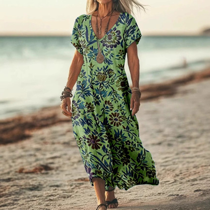 Comfortable Cotton Linen Boho Dress