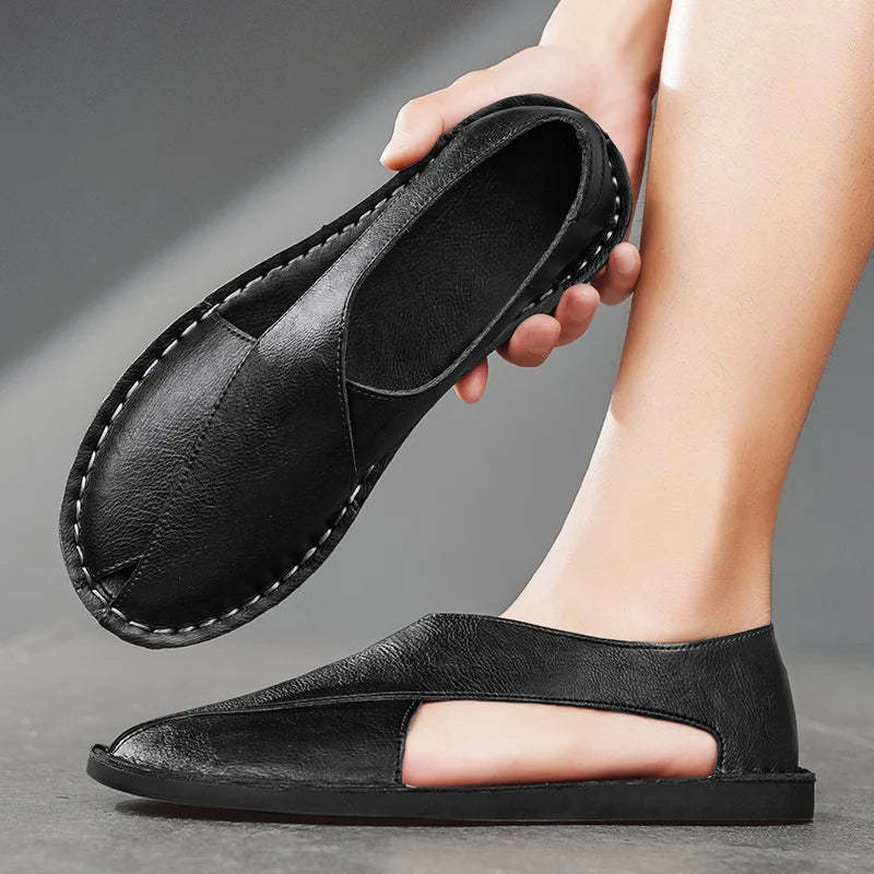 Calfskin Crossover Sandal