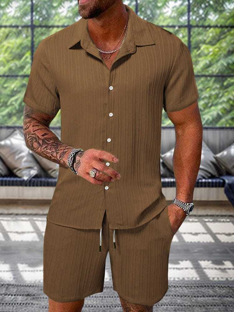 Leisure Textured Shirt Set