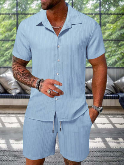 Leisure Textured Shirt Set