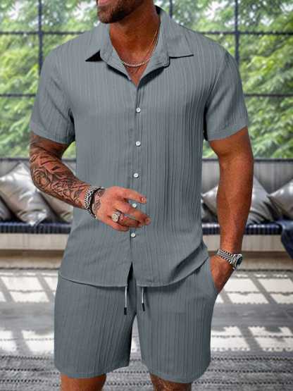 Leisure Textured Shirt Set