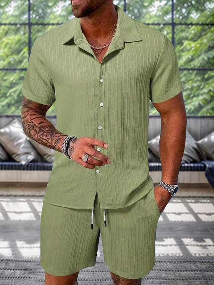 Leisure Textured Shirt Set