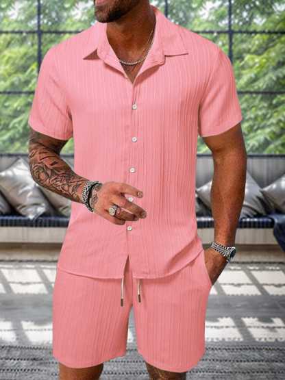 Leisure Textured Shirt Set