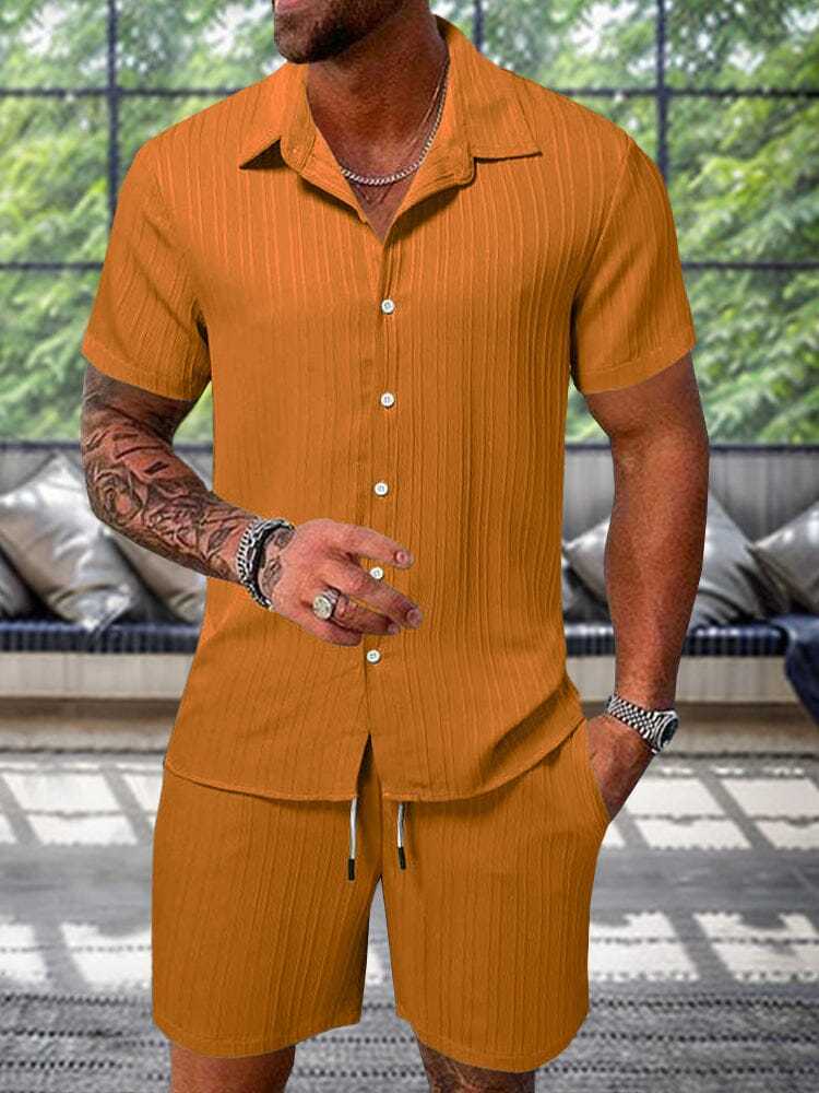 Leisure Textured Shirt Set