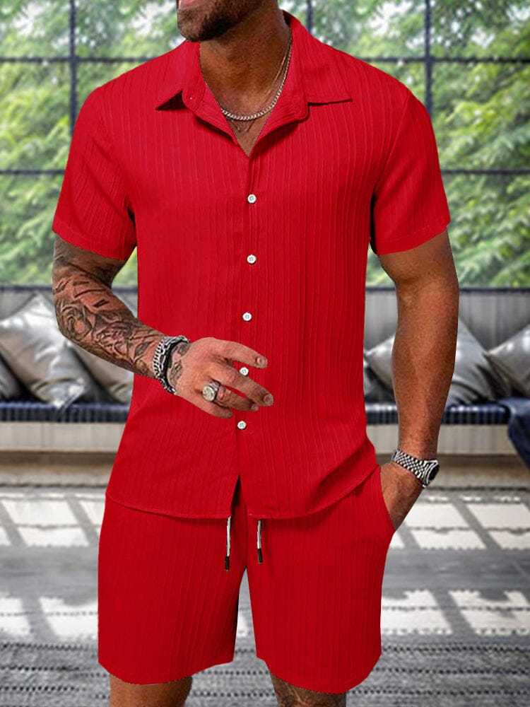Leisure Textured Shirt Set
