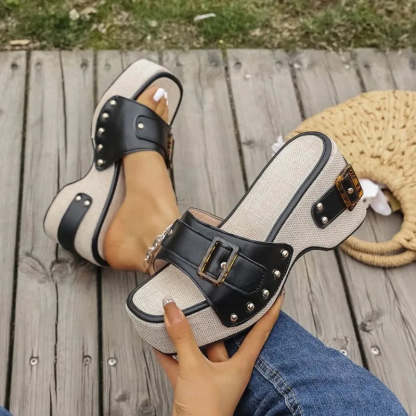 Buckle Chunky Platform Sandals for Women