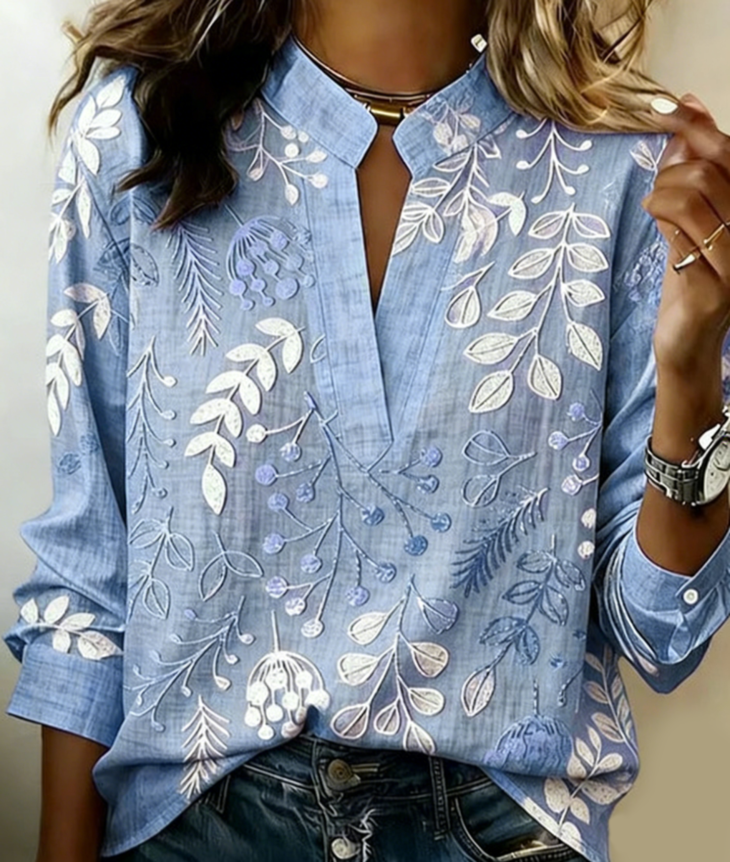 🔥 LIMITED TIME OFFER – 60% OFF TODAY ONLY Minimalist V-neck Cotton Shirt Print Top