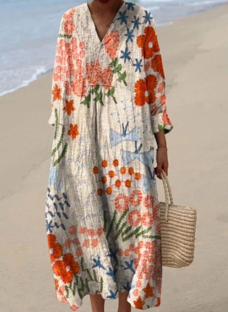 Elle - Bohemian Vintage Floral Dress