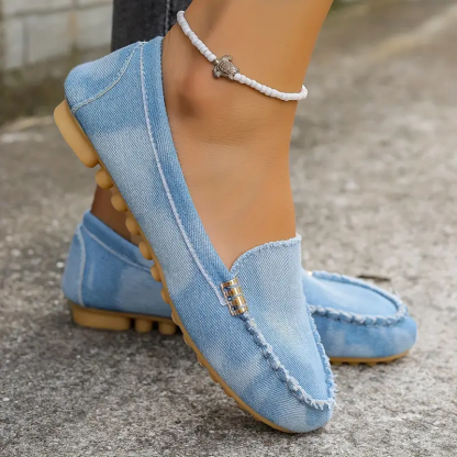 🔥Hot Sale🔥 Round-Toe Flats,Breathable Orthopedic Slip On Walking Shoes