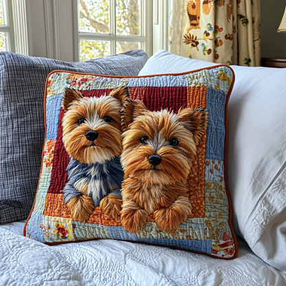 Yorkshire Terrier Quilted Pillow Case NCU0VT173