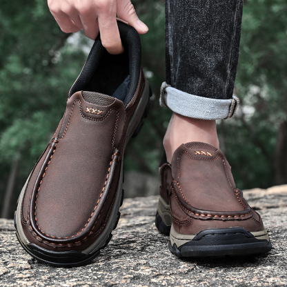 ⏰Promotion 60% OFF - 2025 New Men's Orthopedic Hands-Free Genuine Leather Slip On Loafers