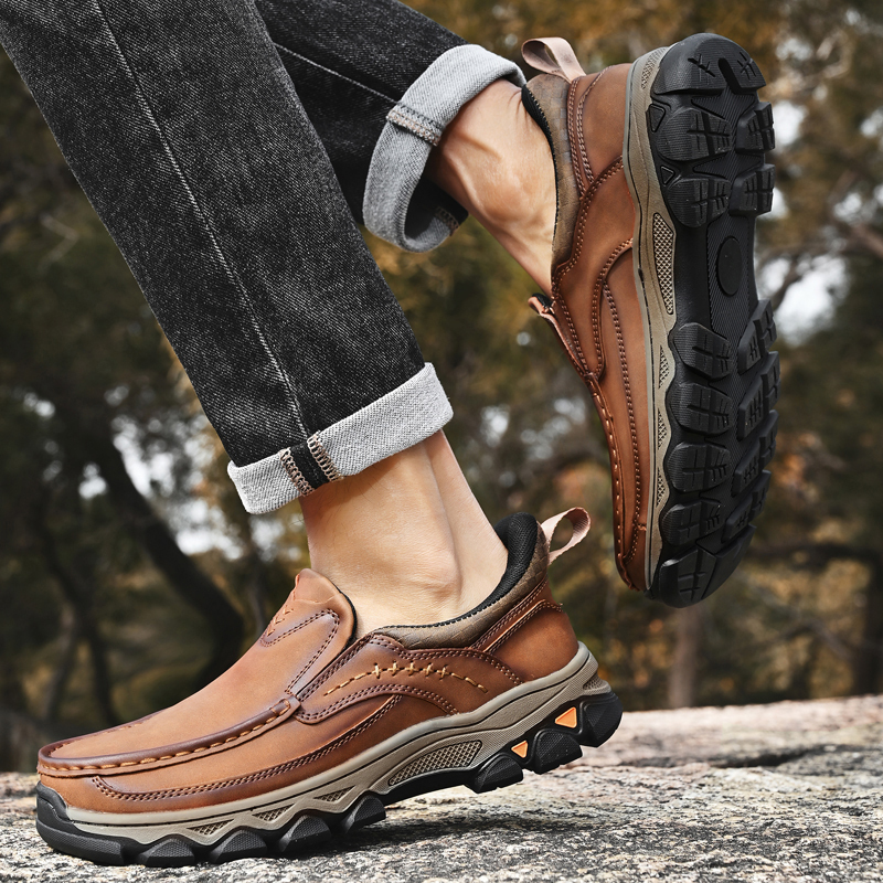 ⏰Promotion 60% OFF - 2025 New Men's Orthopedic Comfortable Hands-Free Genuine Leather Slip On Loafers