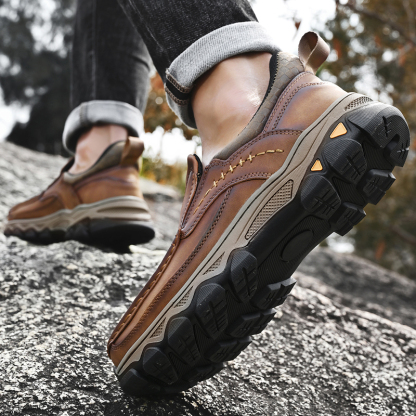 ⏰Promotion 60% OFF - 2025 New Men's Orthopedic Comfortable Hands-Free Genuine Leather Slip On Loafers