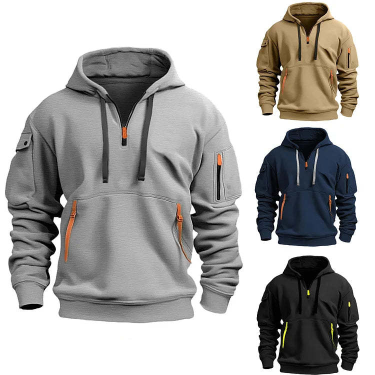 Men's Hooded Half-Zip Sweater