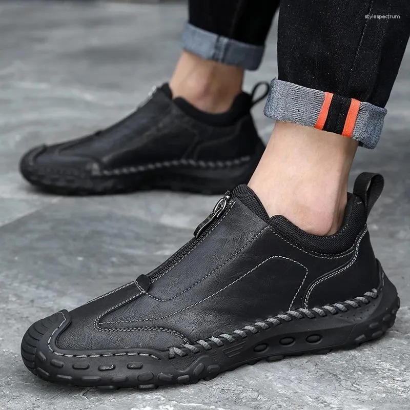 Handmade Leather Men's Casual Orthopedic Non-Slip Shoes