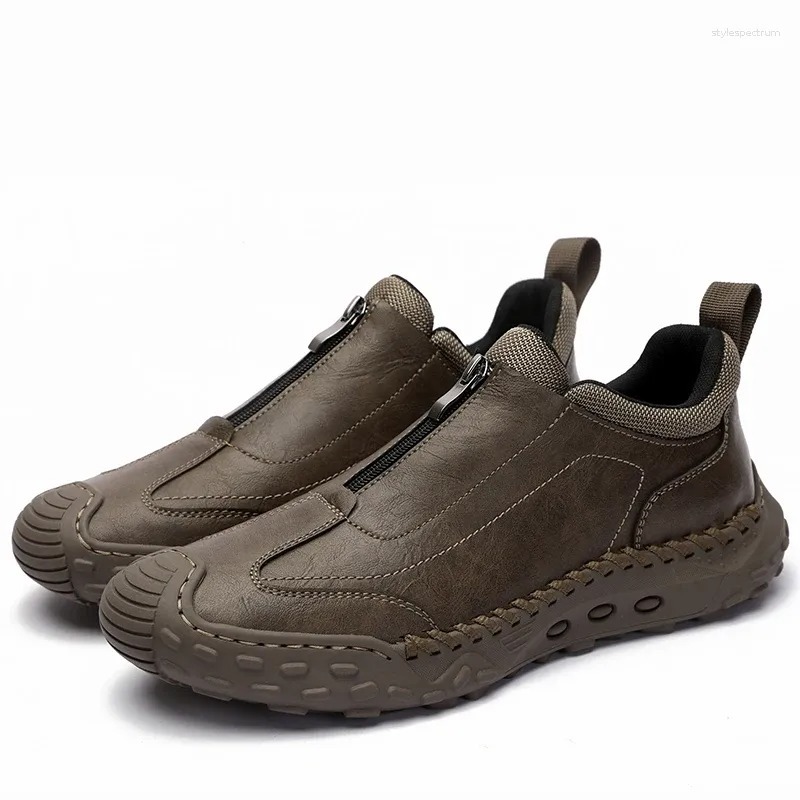 Handmade Leather Men's Casual Orthopedic Non-Slip Shoes