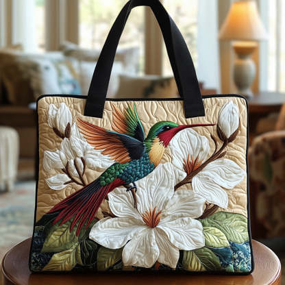 Hummingbird Bloom Quilted Tote Bag NCU0DV6818