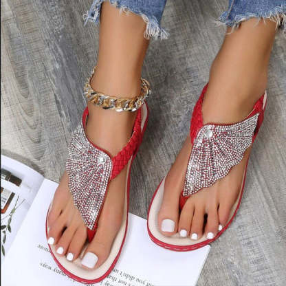 Women Casual Orthopedic Sandals, Crystal Rome Fashion Clip Toe Slippers