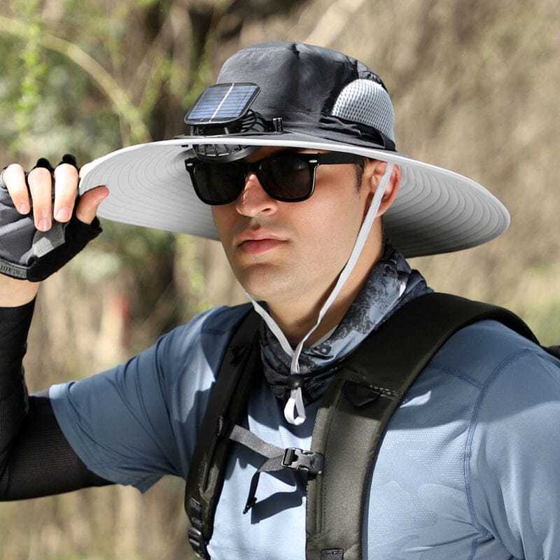 Solar-Powered Fan Cap - Portable Fisherman Hat with Built-In Fan for C