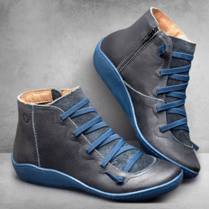 Premium Orthopedic Lace-Up Ankle Boots, Genuine Comfy Orthopedic Leather Boots, 2024 Design