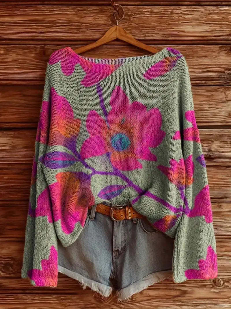 Women's Floral pattern Print Sweater