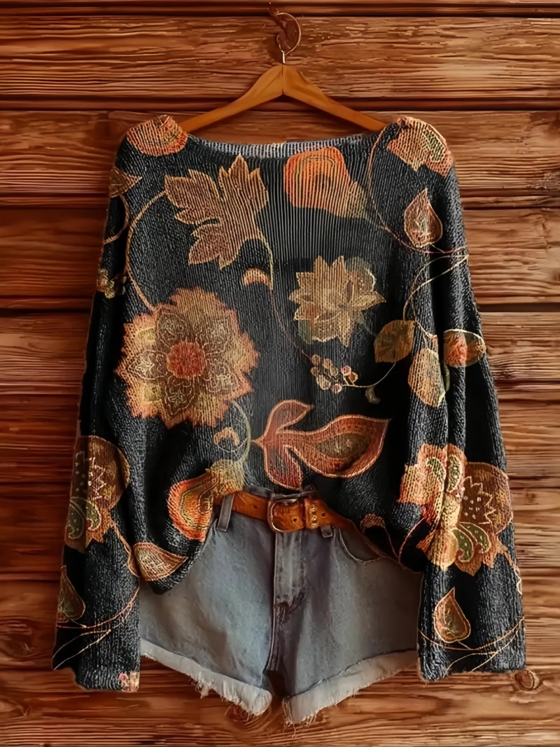 Women's Boho Vintage Print Sweaters-Lazy leisure fashion