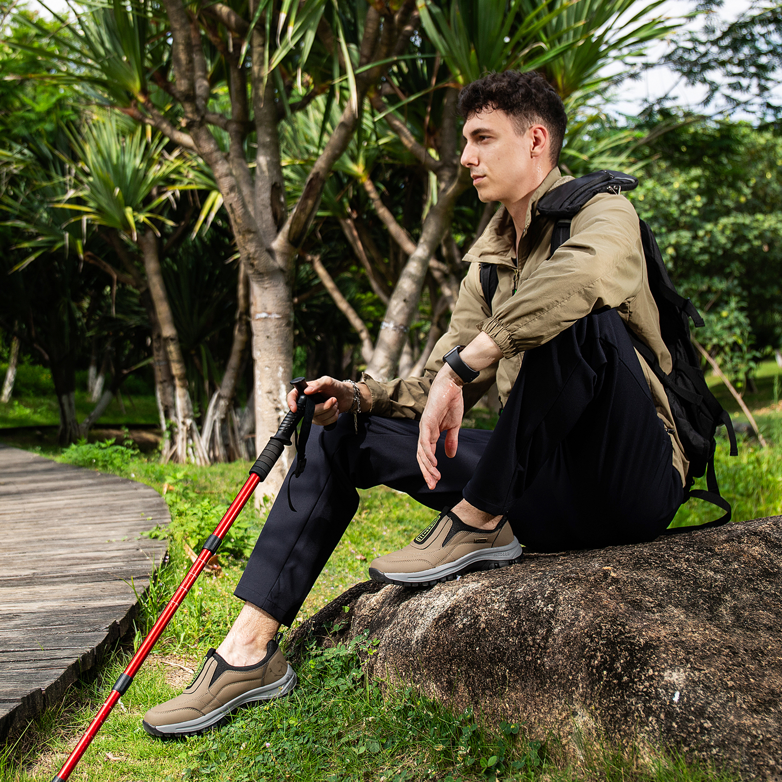 2025 Men's Lightweight Extra Wide Width Orthopedic Hands-Free Foot Pain Relief Slip-on Shoes