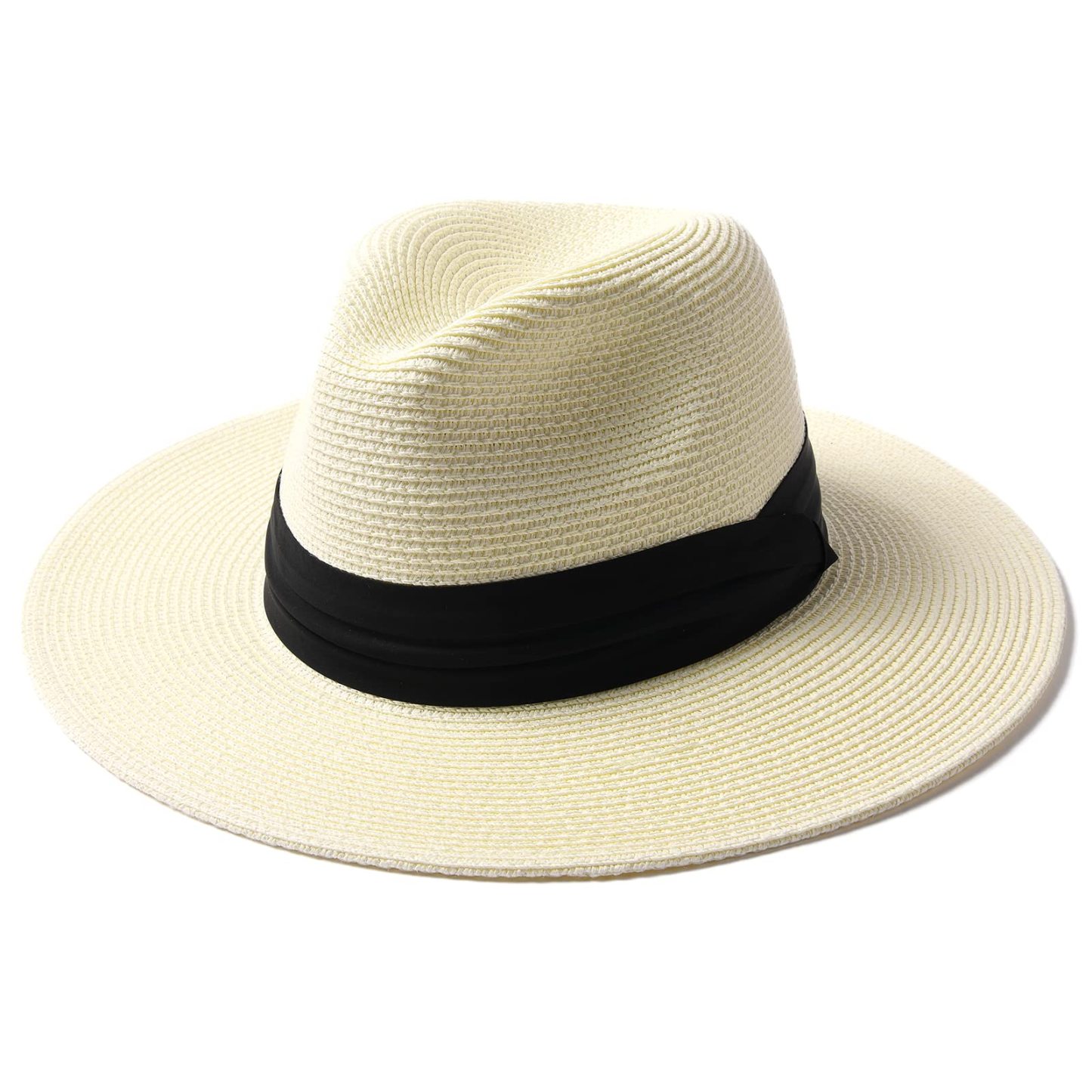 Packable Straw Fedora Panama Sun Summer Beach Hat Cuban Trilby