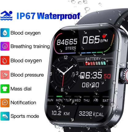 Blood Pressure & Blood Sugar Smart Watch Bluetooth Fashion Smartwatch