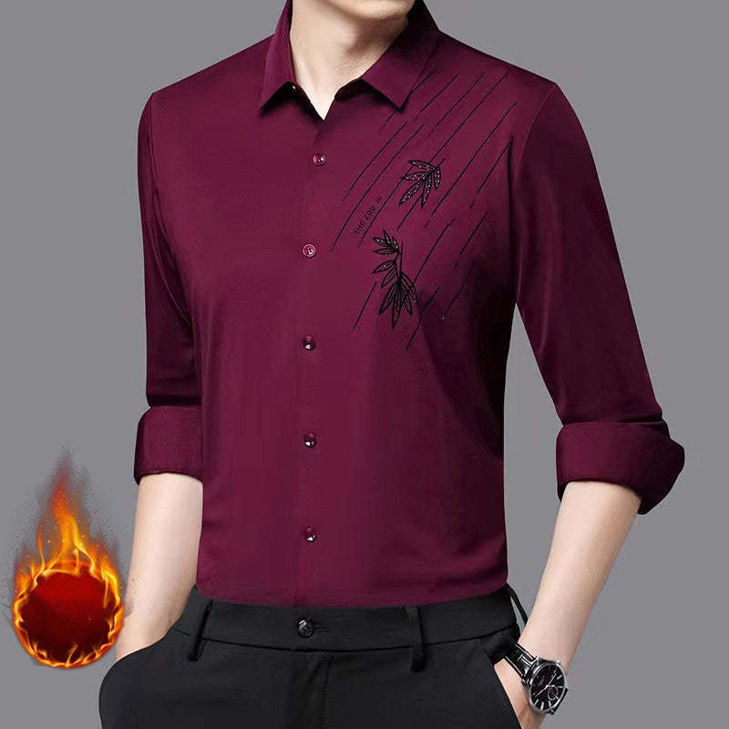 Men's Winter Thickened Warm Long Sleeve Shirt
