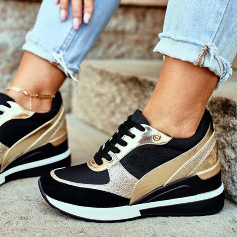 Women Arch Support Comfy Breathable Height Increase Sneakers