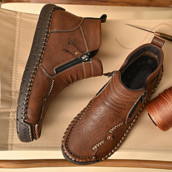 Mostelo – Men’s Soft And Breathable Zipper Outdoor Tooling Boots V2