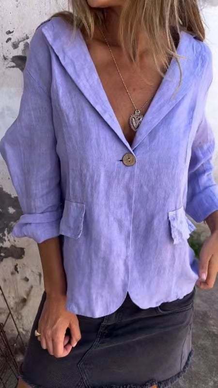 Casual Lapel Single-button Thin Coat