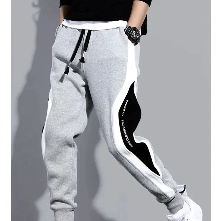 Men’s Color Blocked Fashion Sports Drawstring Sweatpants