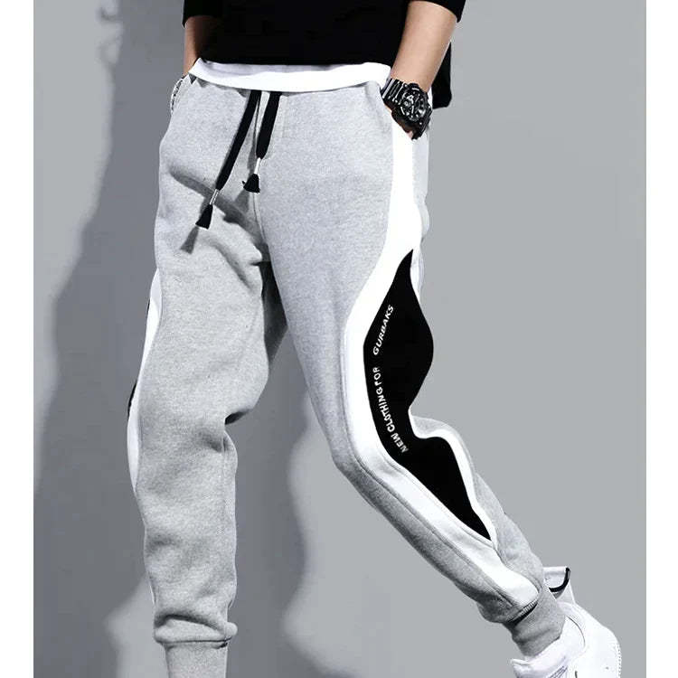 Men’s Color Blocked Fashion Sports Drawstring Sweatpants