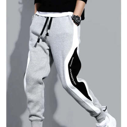 Men’s Color Blocked Fashion Sports Drawstring Sweatpants