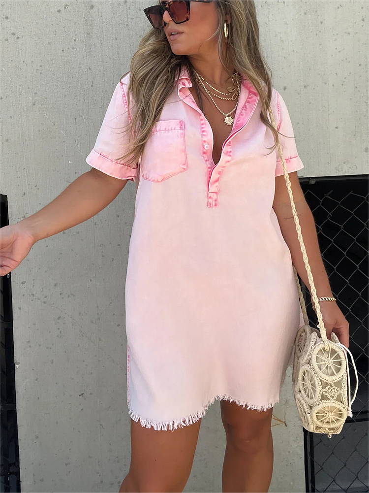 Women's Washed Shirt Dress