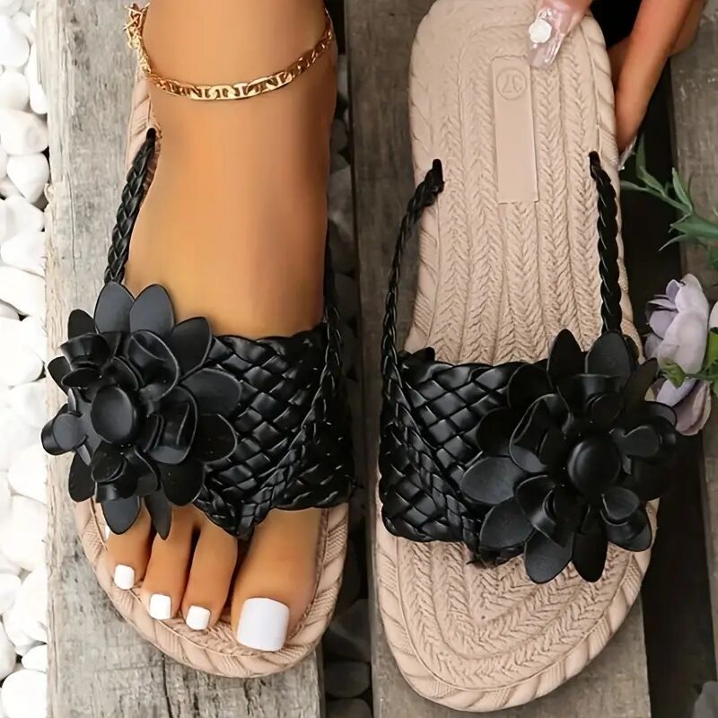 Women's orthopedic Flower Flat Flip Flops