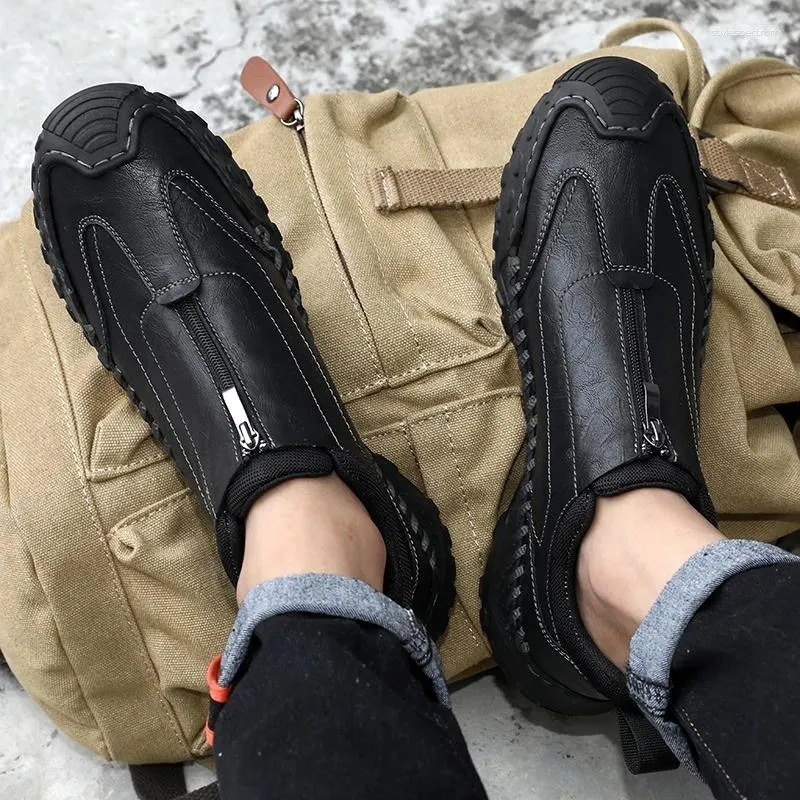 Handmade Leather Men's Casual Orthopedic Non-Slip Shoes