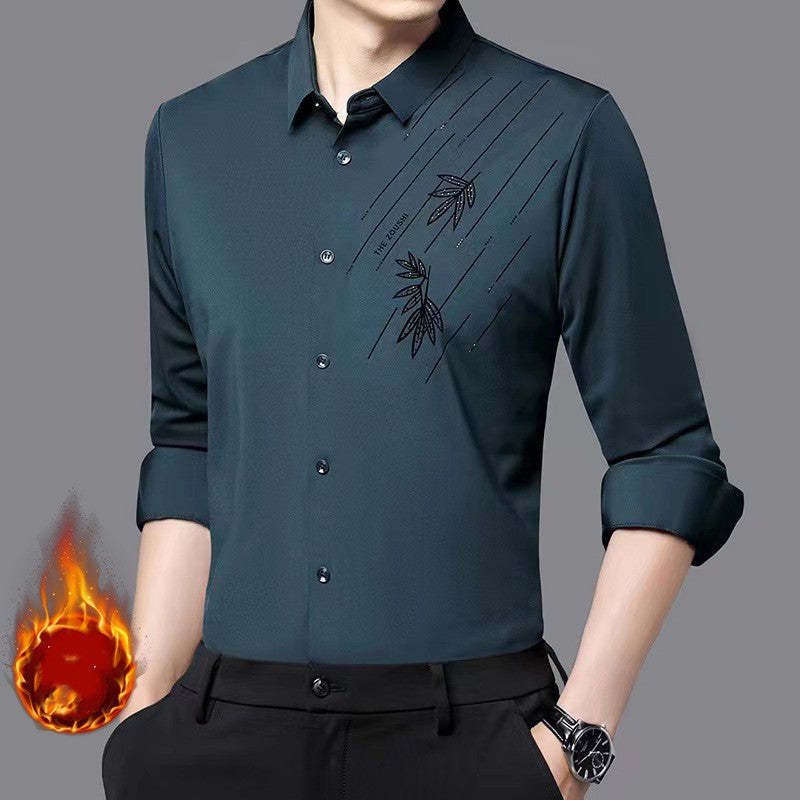 Men's Winter Thickened Warm Long Sleeve Shirt