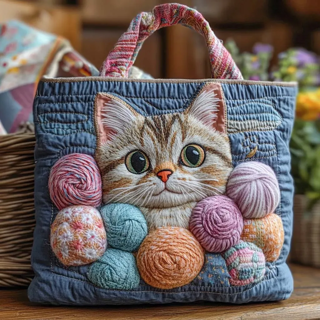 Funky Chicken Quilted Tote Bag