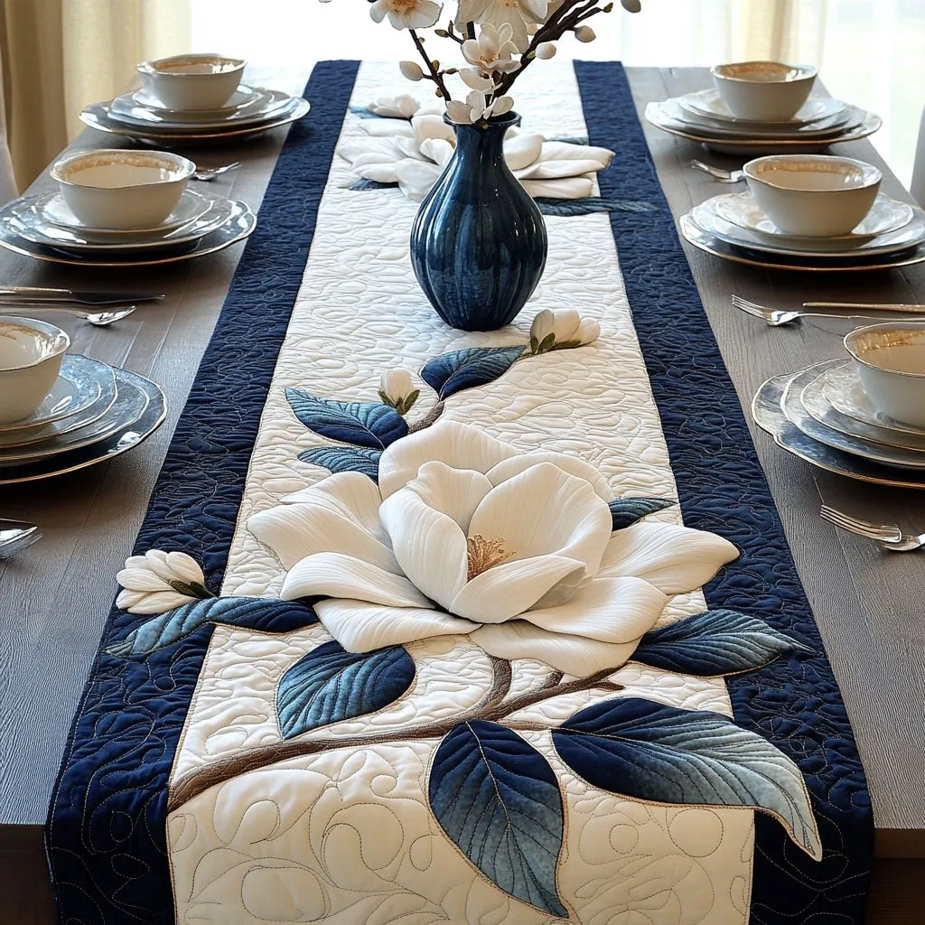 Swirl Pattern Quilted Table Runner