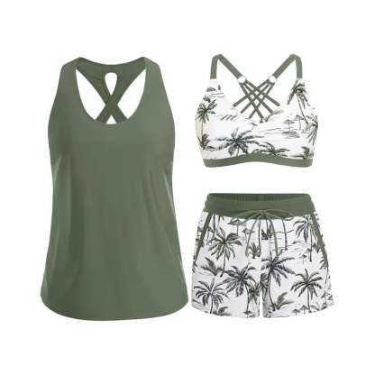⏰LAST DAY 55% OFF - 3 Piece Tankini with Shorts 🔥 Buy 2 Free Shipping