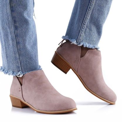 Women Orthopedic Ankle Boots Zipper Stacked Heel
