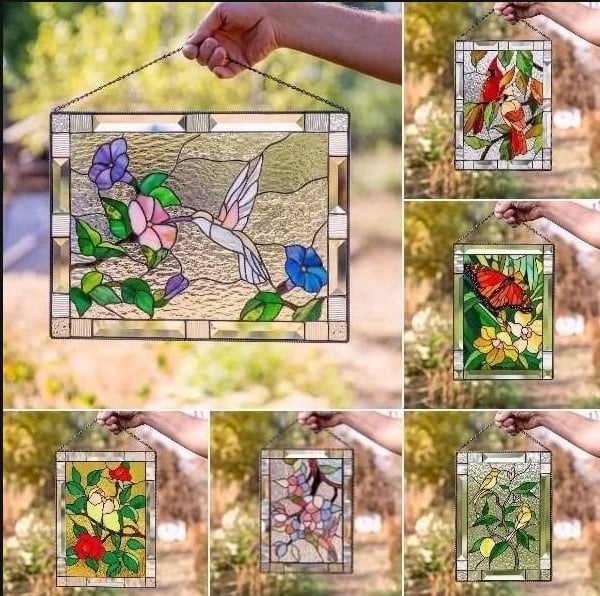 Cardinal Painted Acrylic Glass Panel