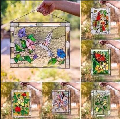 Cardinal Painted Acrylic Glass Panel